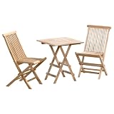 Balkonset Teakset 3tlg. 2 Stühle + Klapptisch Teakmöbel
