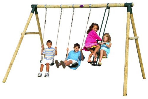 Plum Colobus Triple Swing Set