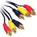 3 fono phono Audio Video AV Plugs to 3 fono phono Audio Video AV Plugs 5m 5metre GOLD PLATED PLUGS