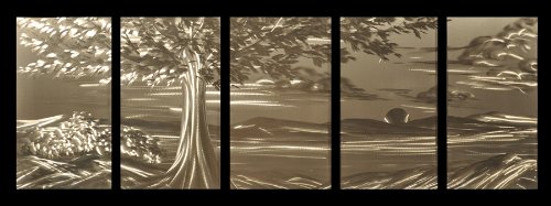 GREAT PLAINS Modern Tree Landscape Metal Wall Art Deco Sculpture Painting RESTAURANT ART