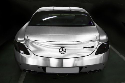 Silver Brushed Chrome Stainless Steel 5ft x 40ft 200sq ft Wholesale Cast Vinyl Film Sheet Roll Wrap Air Release VViViD USA