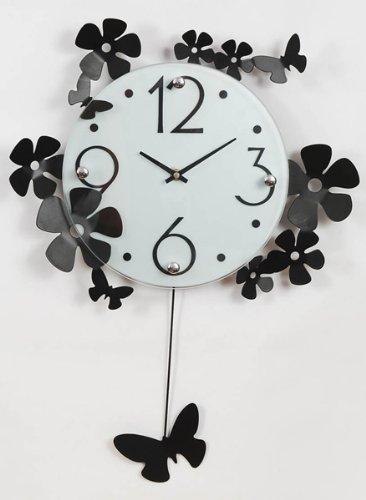 Butterfly Clock - Black Medium