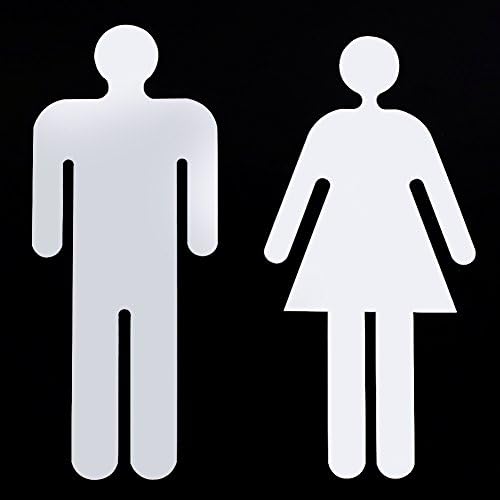 OI Bathroom Sign Acrylic 3D Mirror Wall Sticker Toilet Door Mirror Sticker Home Decor (Men and Women)