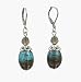 Earrings - E395 - Murano Style Glass - Twist ~ Aqua & Brown