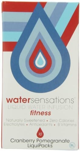 Water Sensations Clear Natural Liquid Water Infusion Cranberry Pomegranate Fitness 10 Count Boxes (Pack Of 5)