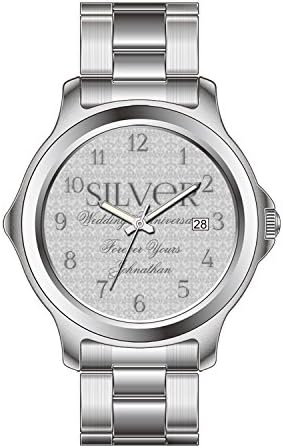 TXMY Custom Watches Fashion Stainless Steel Band Watch 25th Silver Wedding Anniversary Custom Watch