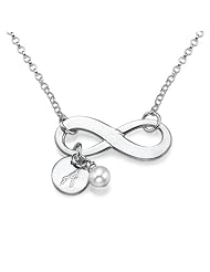 Sterling Silver Infinity Necklace with Engraved Initial Charm - Custom Made with Any Initial!