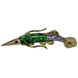 Gold Plated Sturgeon Fish Animal Brooches Pin