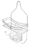 Aquatico Metal Wire Single Tier Curved Style Hanging Shower Caddy Plus Soap Holder and Hooks, Chrome Finish