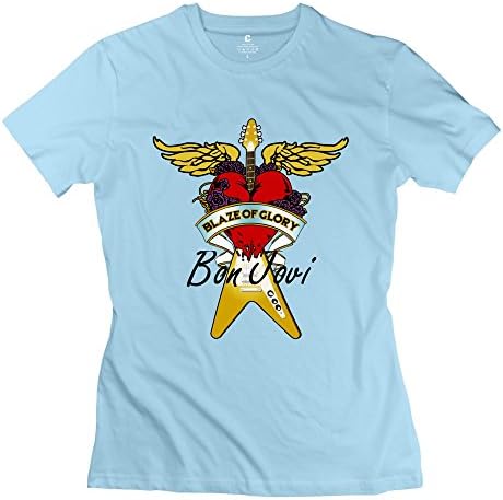 Female Bon Jovi Custom Cool SkyBlue T-Shirt By RRG2G X-Small