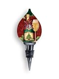Wine Stopper, Christmas Wine Design, 6-Inches Tall