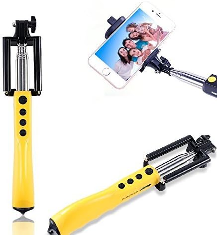 UCMDA REMAX Bluetooth Selfie Stick Handheld Extendable Foldable Monopod Pole with Built-in Remote Shutter for iPhone 6S,iPhone 5S,Samsung Galaxy S6,HTC,Android Yellow