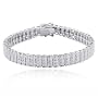 Rhodium Plated Sterling Silver Diamond Accent Line Bracelet, 7.25"