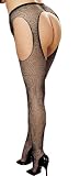 Plus Size Crotchless Fishnet Pantyhose (One Size Plus, Black)