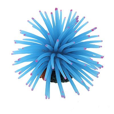 Aquarium Fish Tank Blue Silicone Mini Sea Anemone Ornament