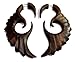 Krishna Mart India a Pair of African Tribal Ebony Organic Wood Pixie Design for Women Girls Ethnic Surgical Stainless Steel Wooden Earrings Dangle Fashion Jewelry Hippie Boho Gypsy Coconut Loco Sew_1