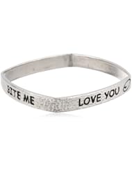 Shameless Jewelry "Naughty Nice" Love You-Bite Me Bangle Bracelet, 9"