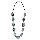 FOJO's 28" Snowflake Obsidian Gemstone Necklace