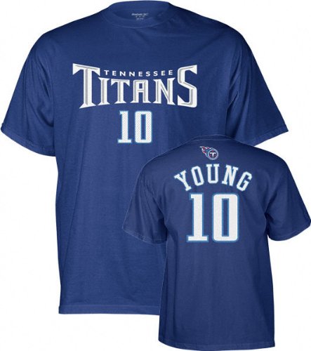 Vince Young Reebok Name and Number Tennessee Titans T-Shirt - X-Large