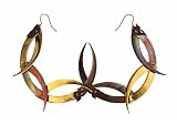 THISTLE THORNS EARRINGS - Large - Neo Victorian Gothic Jewelry - Femme Fatale - 24K Gold Plated - Antiqued Copper Filigrees and Industrial Brass Screws
