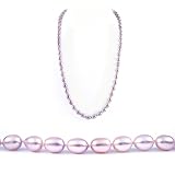 AugustinaJewelry Single Strand 22 Inch 6-7mm purple Oval Shape Freshwater Cultured Pearl Necklace