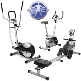 Marcy Home Gym Package - Exercise Bike, Elliptical Cross Trainer and Rowing Machine