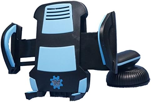 Car Phone Holder, YoiGEAR Sporty Dashboard Windshield Universal Phone Holder for car with Wide Anti-Slip Grab and Super Strong Suction Cup with Gel Pad for Apple iPhone 6/6+/5/5S/5C/4S/4/3GS iPod Touch Samsung Galaxy S6/S6 Edge/S5/S4/S3/ Note 4/3/2 Google Nexus 5/4 LG G3 GPS Smartphone Car Mount - Retail Pack (Blue)