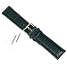 Black Leather Alligator Grain Watch Band Long 22mm Spring Bars