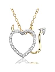18k Gold Over Sterling Silver and Diamond Accent Devil In Disguise Heart Pendant