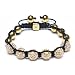 Bling Jewelry Gold Faceted Beads Swarovksi Crystal Bead Unisex Shamballa Bracelet 12mm