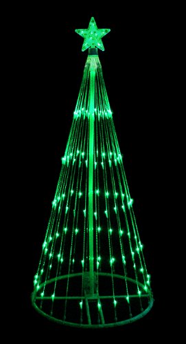 4' Green LED Light Show Cone Christmas Tree Lighted Yard Art Decoration