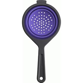 Chef'n SleekStor Collapsible 6-Inch Scoop Colander, Blueberry Anthracite by Chef'n