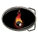 Belt Buckle of Flaming 8 Ball (Billiards, Pool Table Balls, Magic 8 Ball, Snooker, 9 ...