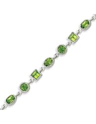 Sterling Silver Peridot Bracelet - 7 Inch