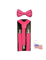 Apparel: Kids Children Babies "Hot Pink" Suspender & Bow tie Set Free USA Keychain - ACCmall