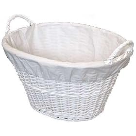WHITE WILLOW LAUNDRY BASKET