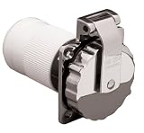 ParkPower by Marinco 6373EL-BRV RV 4-Wire Stainless Steel Locking Power Inlet with Rear Safety Enclosure (50-Amp, 125/250-Volt, Male)