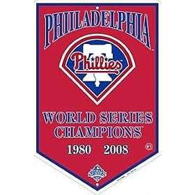 Philadelphia PHILLIES 2008 and 1980 WORLD SERIES Champs Metal Banner SIGN New Gift by EM