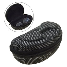 Black Zipper Closure Nylon Glasses Eyewear Case Holder