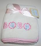 Cutie Pie Baby Girl's Baby Blanket - White/Pink - 30