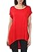Thanth Womens Short Sleeve Loose Fit Various Hem DetailTunic Top