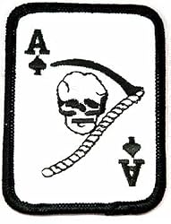 Ace of Spades Grim Reaper Death Card Embroidered Patch Iron-On Vietnam War Skull Emblem