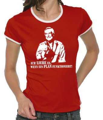 Touchlines Girlie Ringer T-Shirt Hannibal vom A-Team, red, M, B9013 Preisvergleich