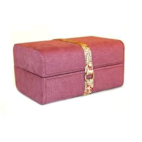 Wolf London Amberley Medium Mauve Suede Square Jewel Case