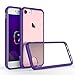 iPhone 7 Case, Bastex Soft Slim Fit Flexible Clear Transparent Rubber Back Cover Fused TPU Purple Side Bumper Case for Apple iPhone 7