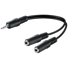 Wentronic Audio/Video Kabel (3,5mm stereo Stecker auf 2x 3,5mm stereo Kupplung) 0,2 m
