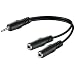 Wentronic Audio/Video Kabel (3,5mm stereo Stecker auf 2x 3,5mm stereo Kupplung) 0,2 m
