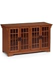 Wood Top Lowboy W/glass Doors 4-door 48w Dark Oak