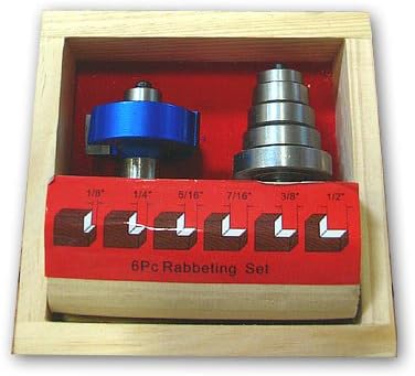 Rabbeting Router Bit Set (6 pc), 1/2" shank