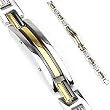 316L Stainless Steel IP Gold and Black Dual Link Bracelet - Length 8.86" (225mm) - Width 12mm